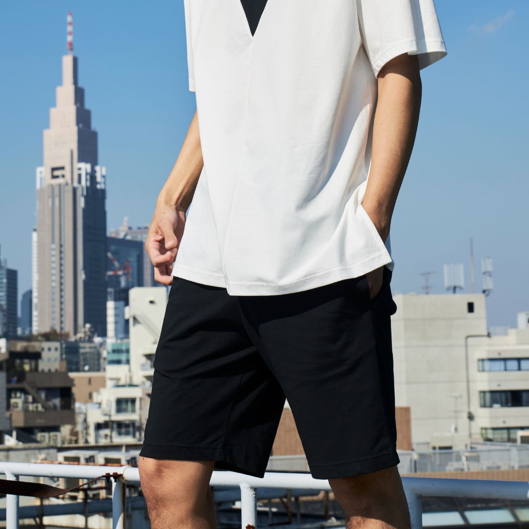 Cool Cotton Comfort Shorts with drawcord, lightweight fabric, and eco-friendly design.