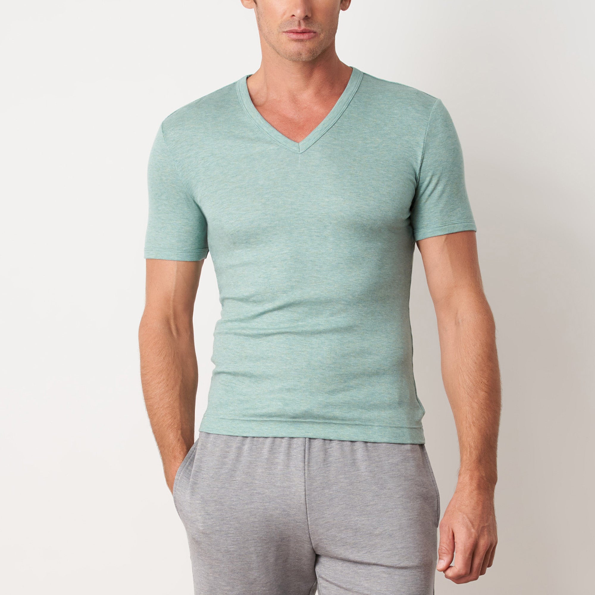 Green TENCEL™ Lyocell V Neck Tee