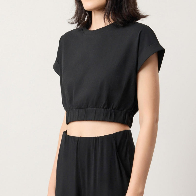 Cool Cotton Cap Sleeve Crop Top