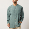 Flow TENCEL™ LUXE Grandad-Collar Long Sleeve Shirt