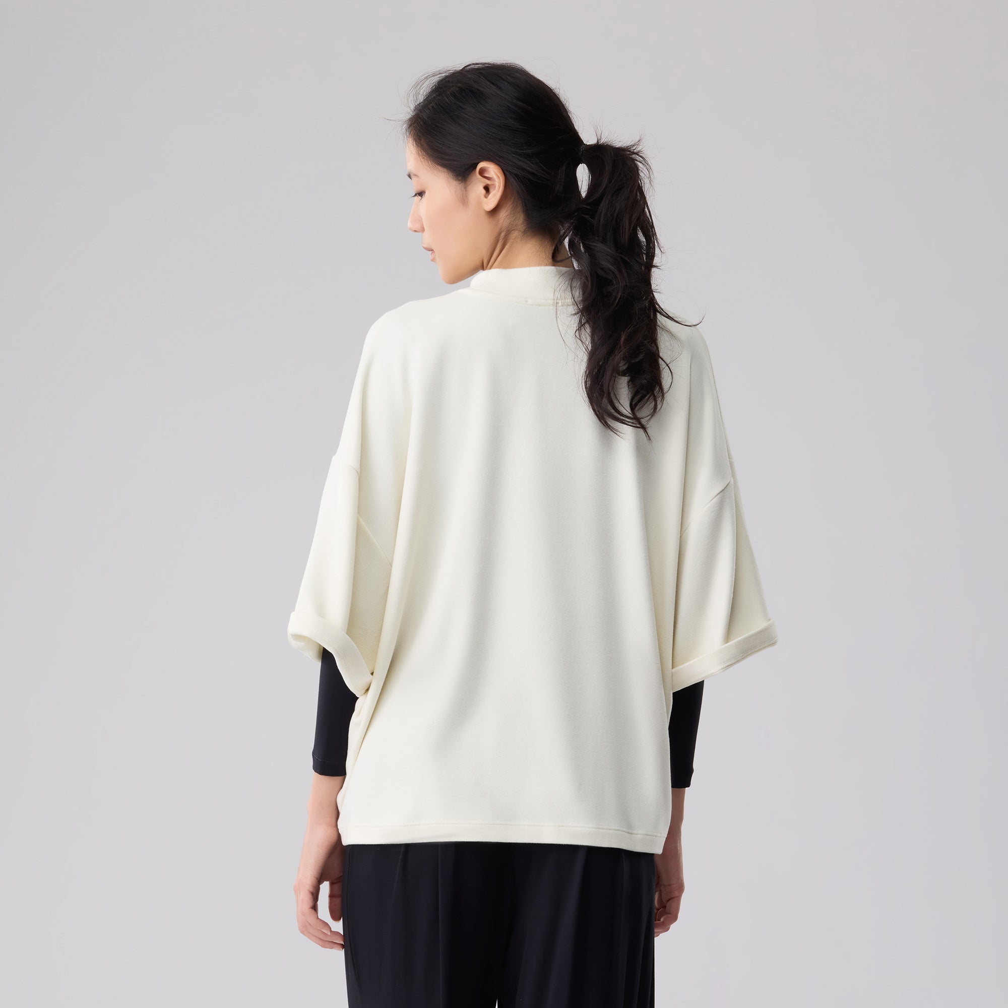 Loft Mid Sleeve Mock Neck Top