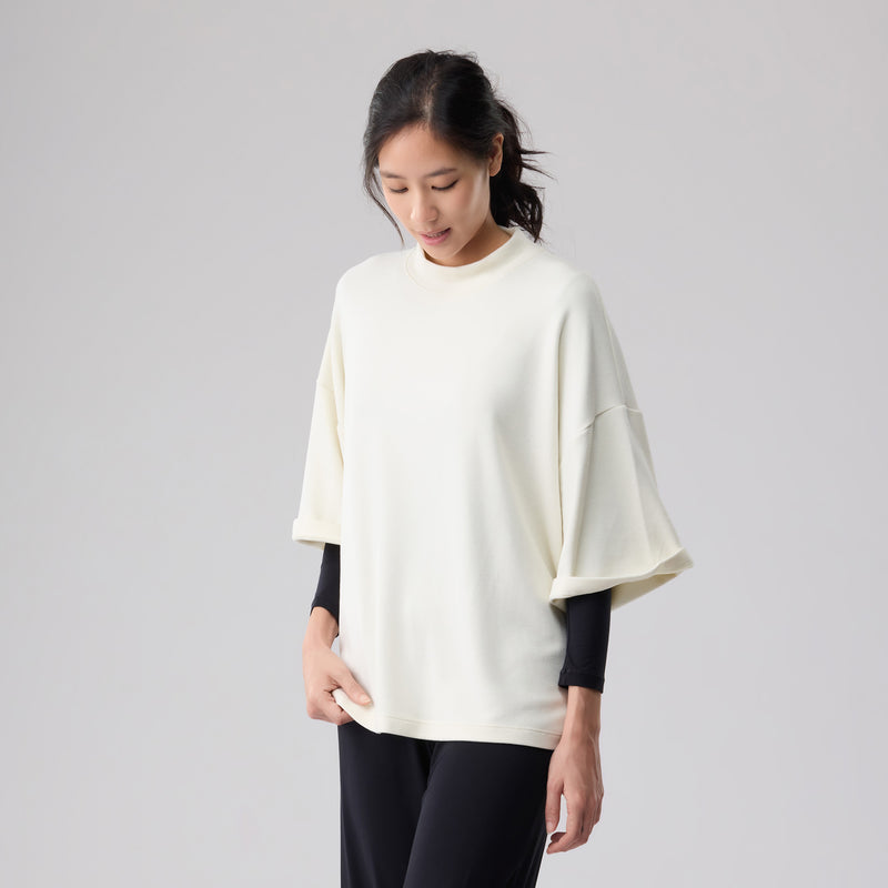 Loft Mid Sleeve Mock Neck Top