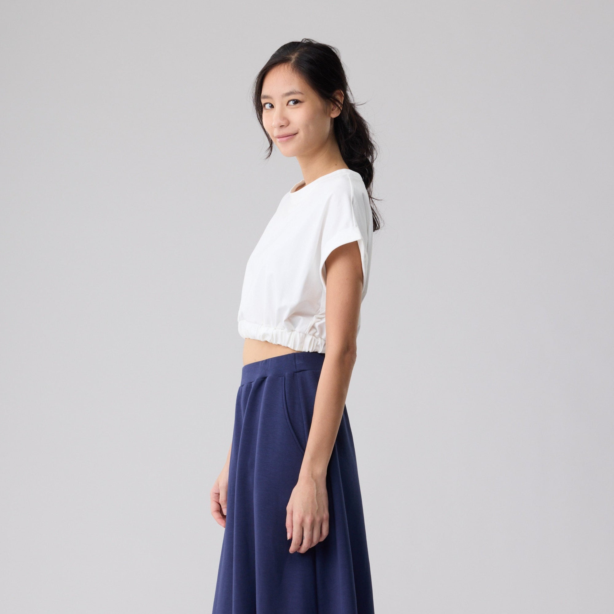 Cool Cotton Cap Sleeve Crop Top