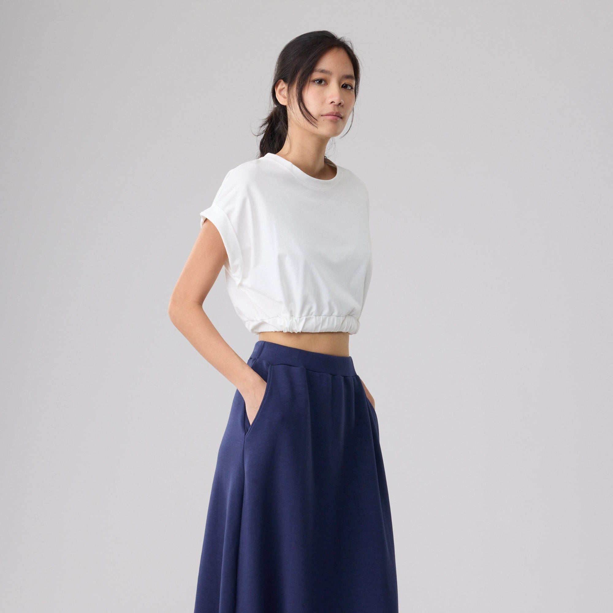 Cool Cotton Cap Sleeve Crop Top