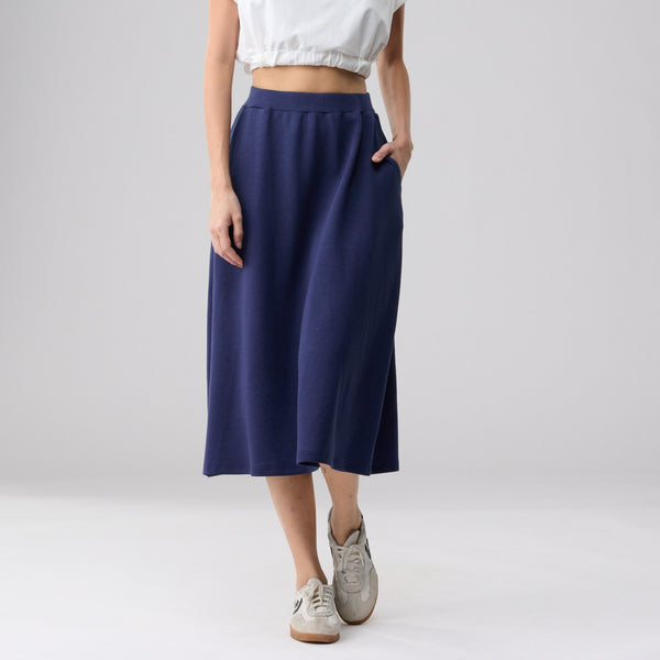 Double Knit Casual Midi Skirt
