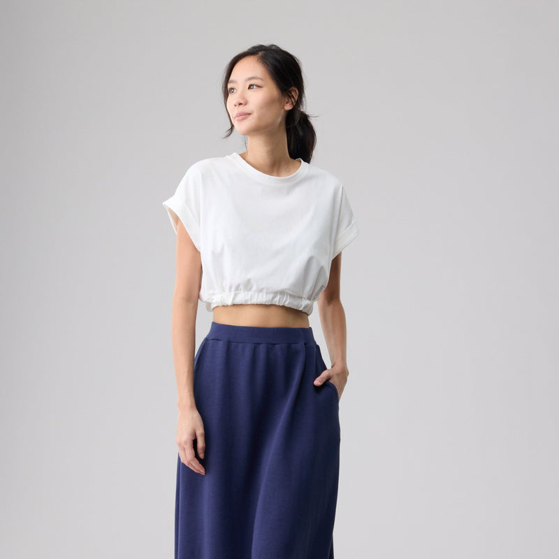 Cool Cotton Cap Sleeve Crop Top