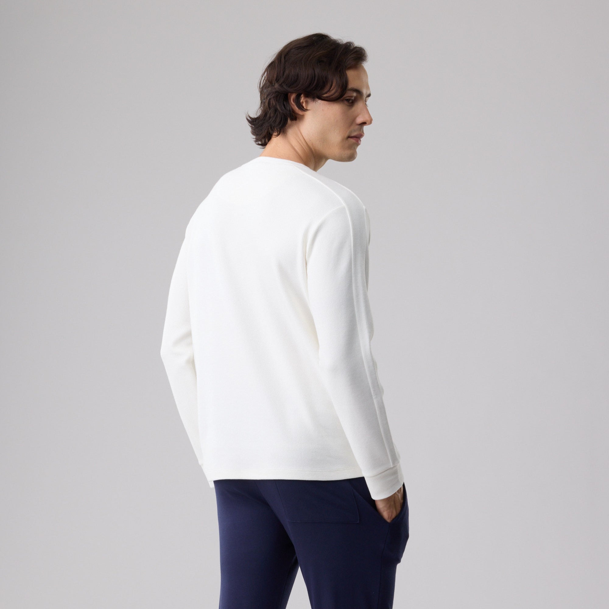 Milk Cotton Waffle Knit Sweatshirt