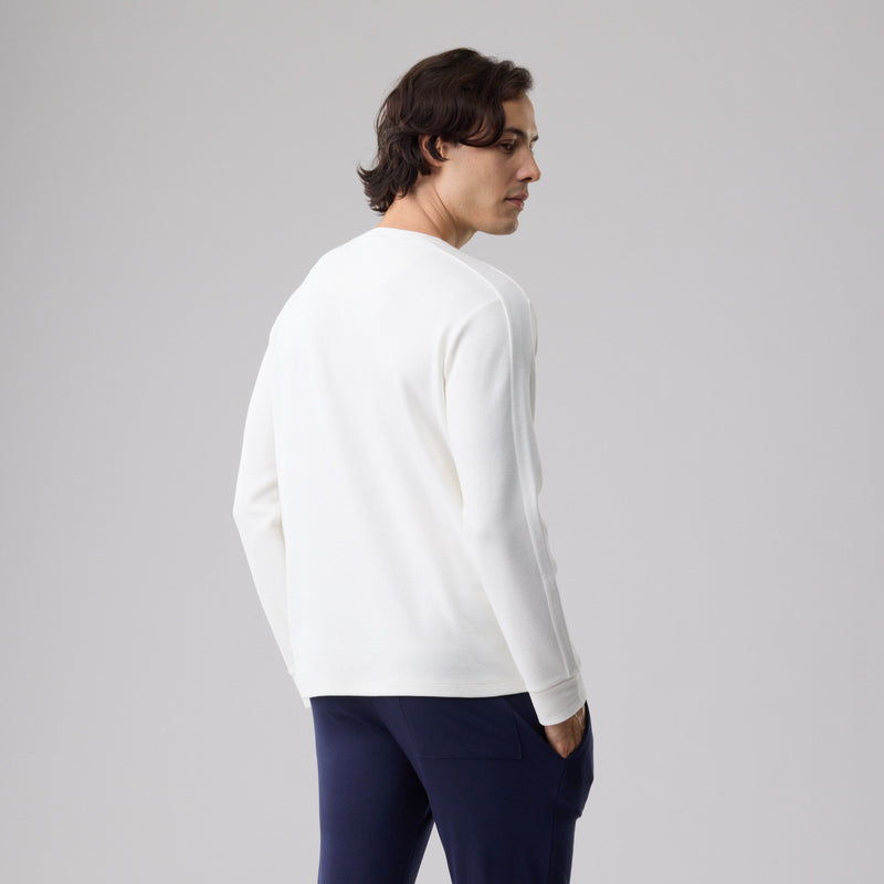 Milk Cotton Waffle Knit Sweatshirt