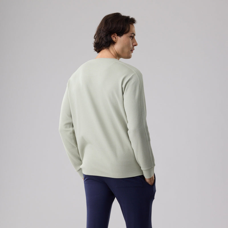 Milk Cotton Waffle Knit Sweatshirt