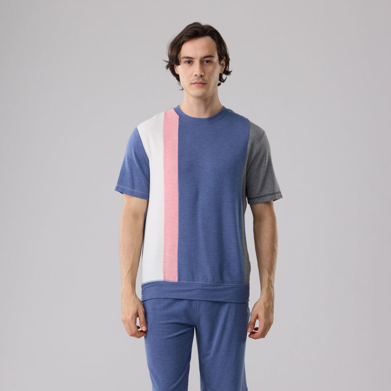 Eco Color Contrast Color Relaxed Fit Round Neck Tee