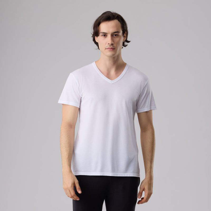 4 Pack Active TENCEL™ Lyocell Pique Knit V Neck Tee
