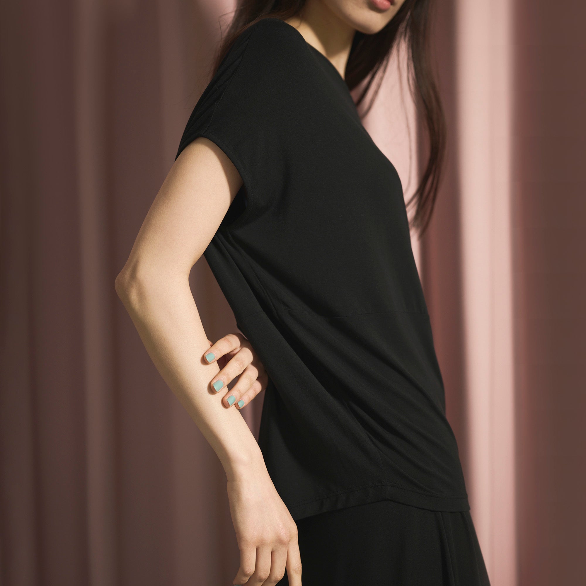 Silktouch TENCEL™ Round Neck Cap Sleeve Tee