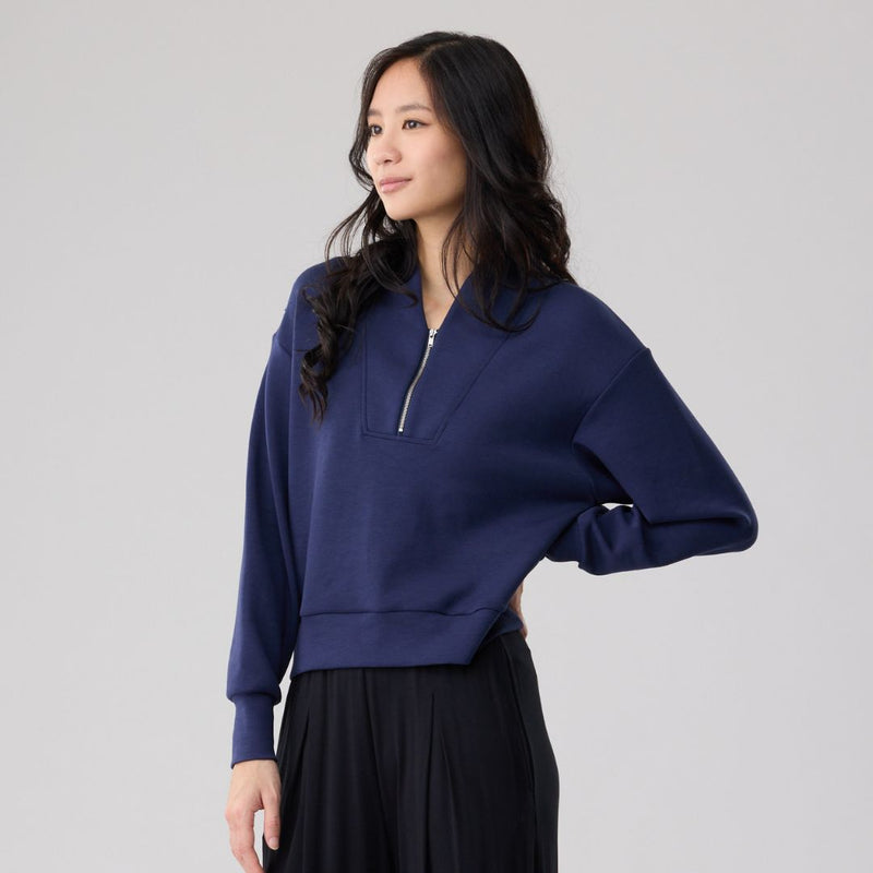 Double Knit Relaxed Half-Zip Sweatshirt