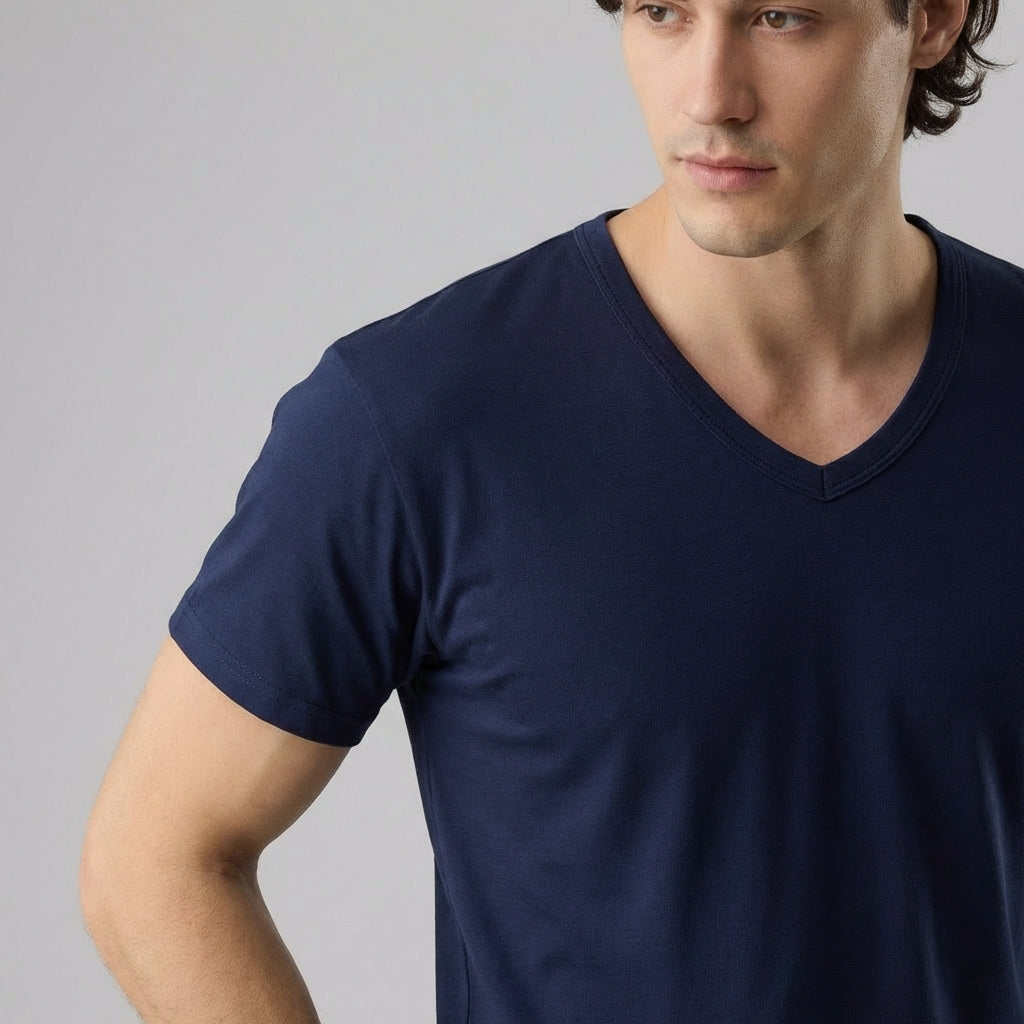 Active TENCEL™ Lyocell Pique Knit V-Neck Tee