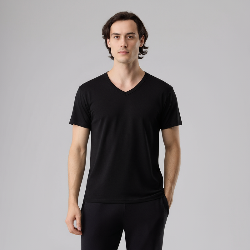 Active TENCEL™ Lyocell Pique Knit V-Neck Tee