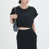 Cool Cotton Cap Sleeve Crop Top