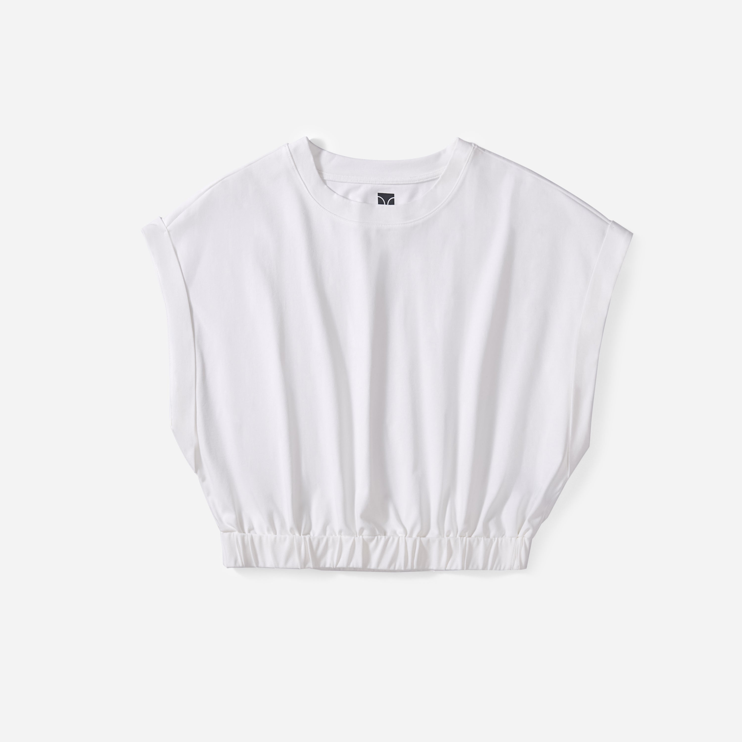 Cool Cotton Cap Sleeve Crop Top in breezy fabric, perfect for effortless chic style.