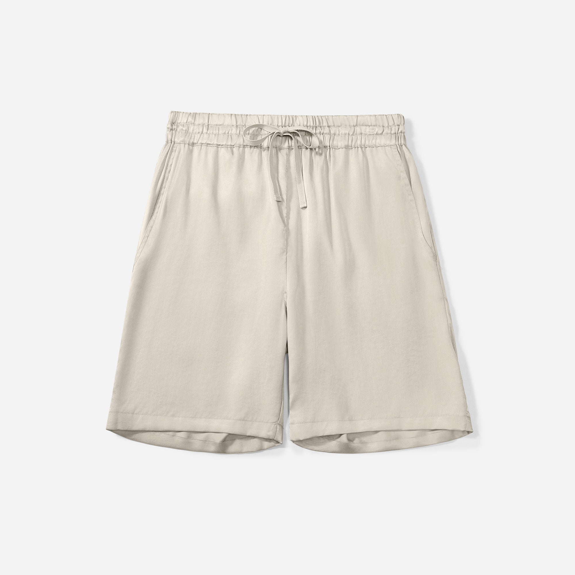 Flow TENCEL™ LUXE Shorts with elastic waistband, showcasing eco-friendly silk-like fabric.