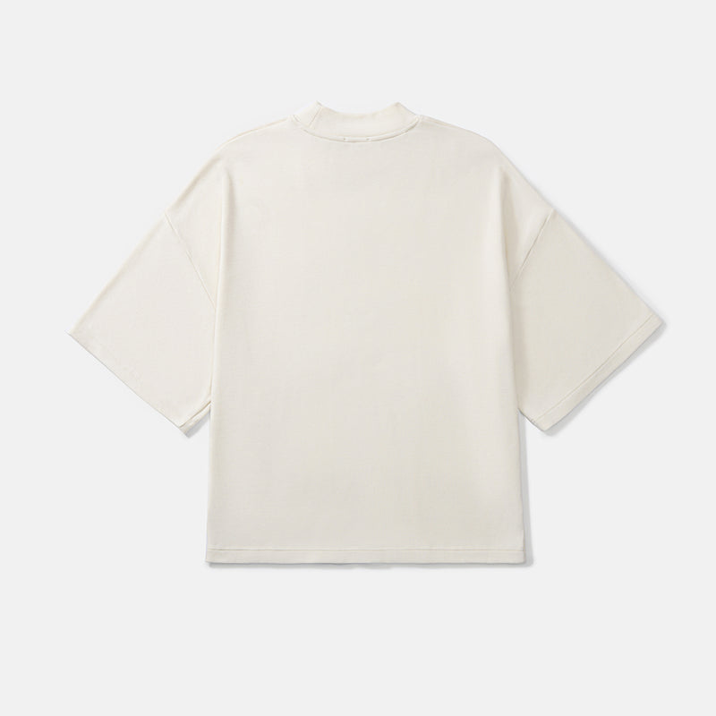 Loft Mid Sleeve Mock Neck Top