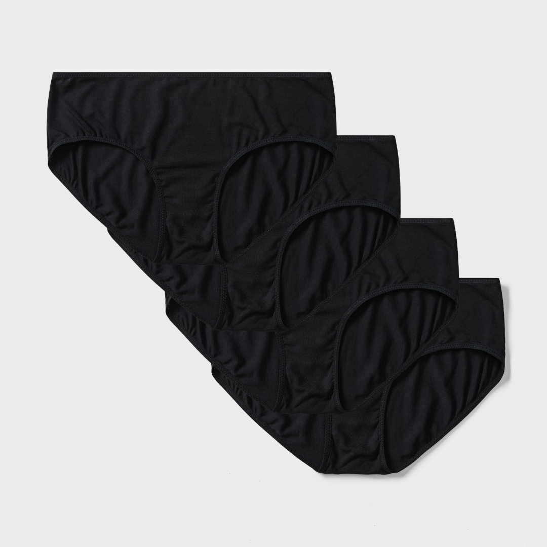 4 Pack Silktouch TENCEL™ Modal Air Panty in soft colors, featuring flat seams and sustainable fabric.