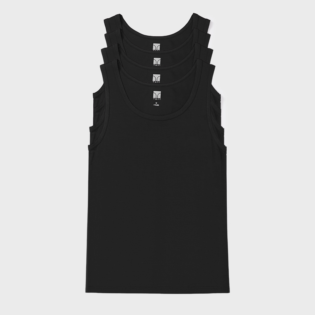 4 Pack Silktouch TENCEL™ Modal Air Tank Tops in classic fit, breathable and odor-resistant.