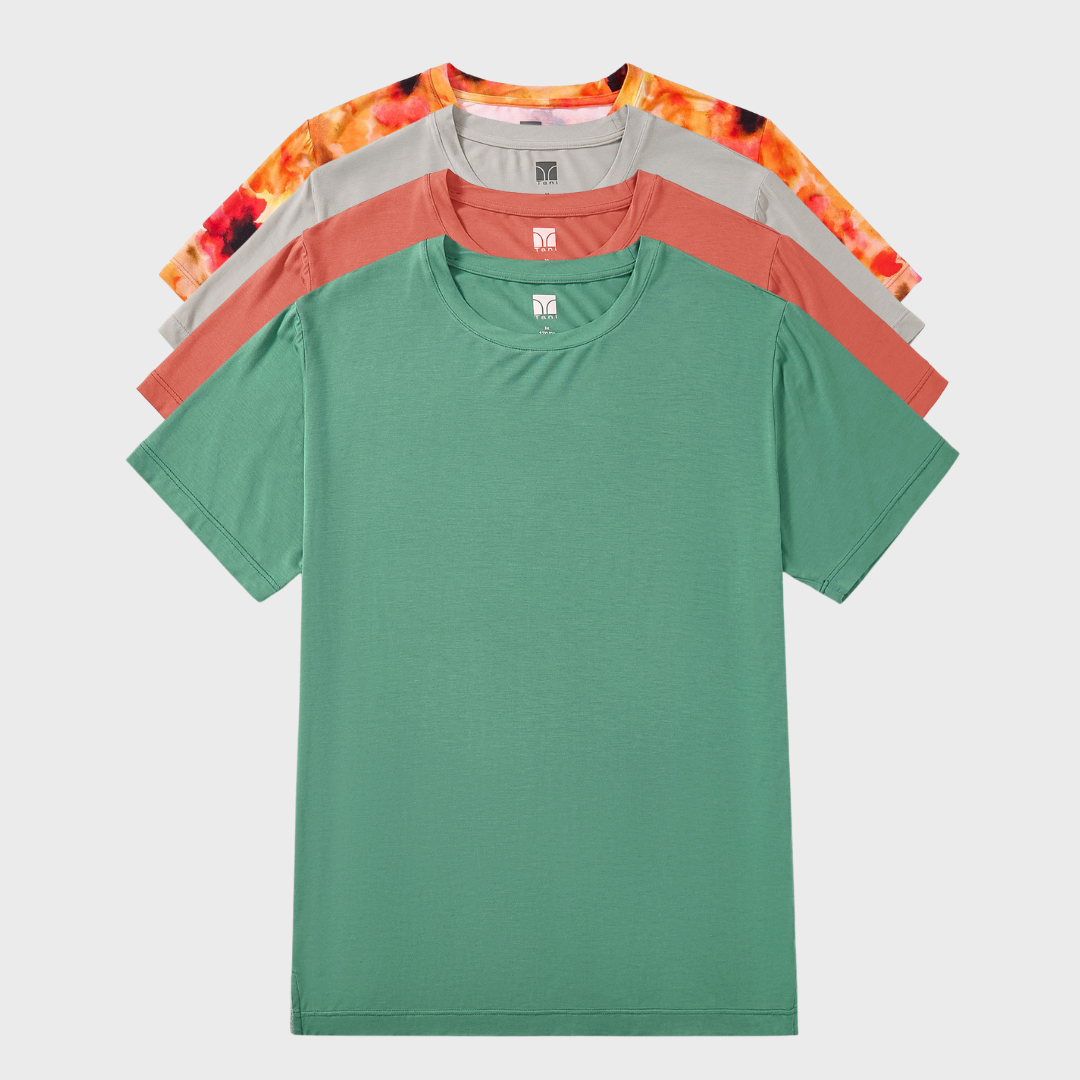 4 Pack Silktouch TENCEL™ Modal Air Round Neck Tees in soft, breathable fabric for everyday comfort.