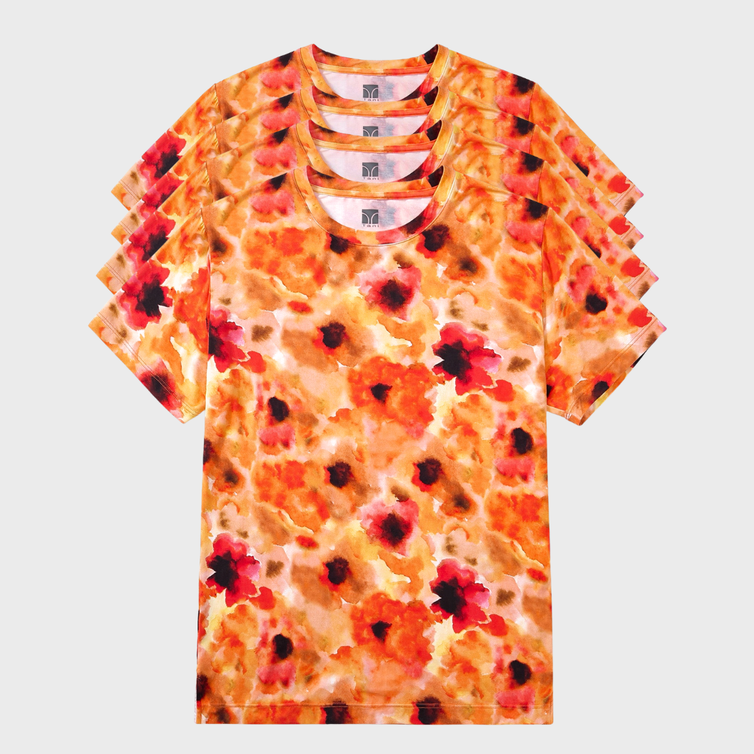 4 Pack Silktouch TENCEL™ Modal Air Round Neck Tees in various colors, perfect for everyday wear.