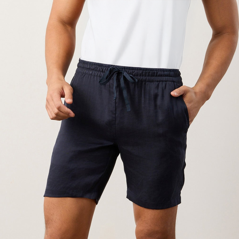 Flow TENCEL™ LUXE Shorts: Eco-friendly, lightweight shorts with a luxurious sheen and elastic waistband.