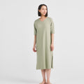 Milk Cotton Waffle Knit Lounge Dress