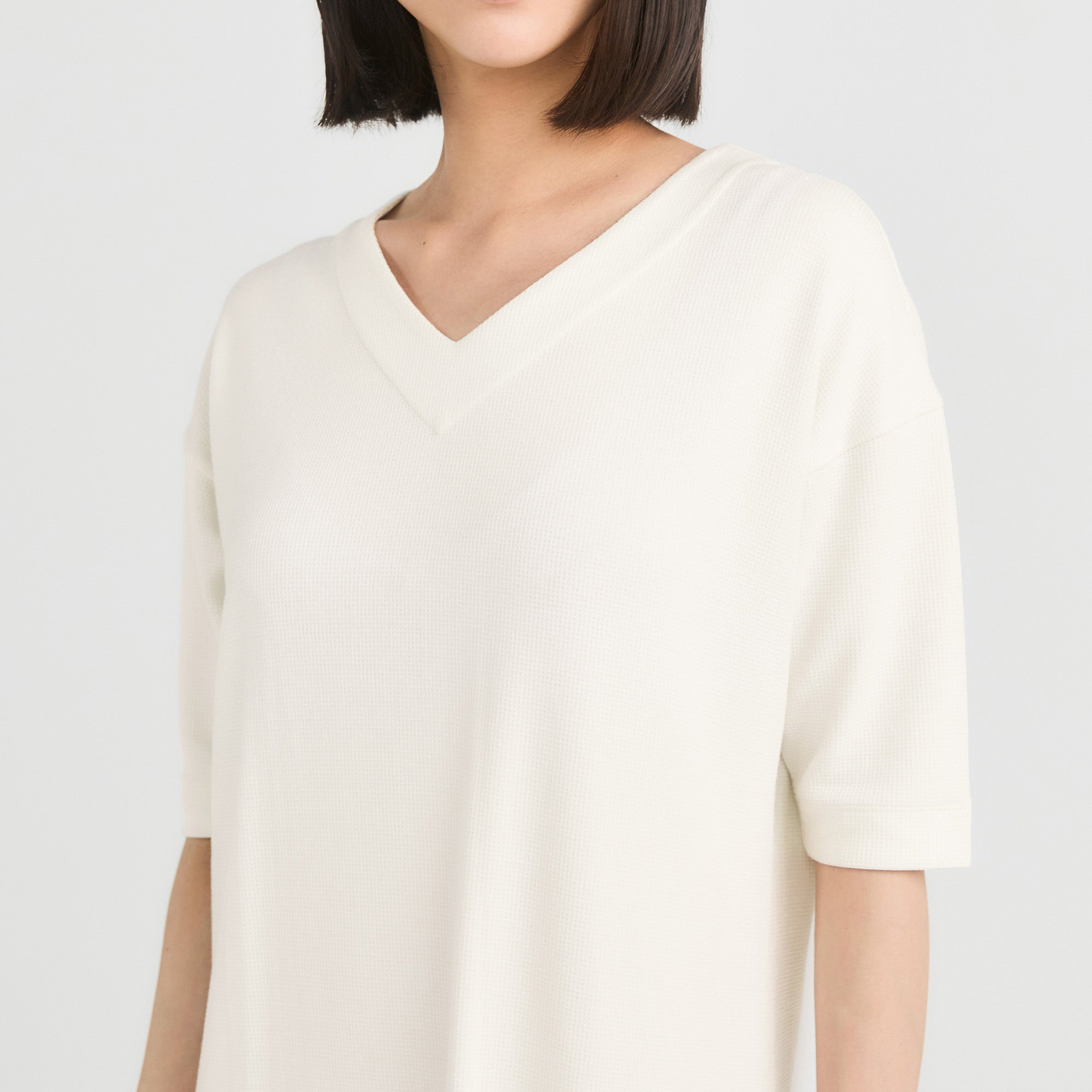 Milk Cotton Waffle Knit Lounge Dress