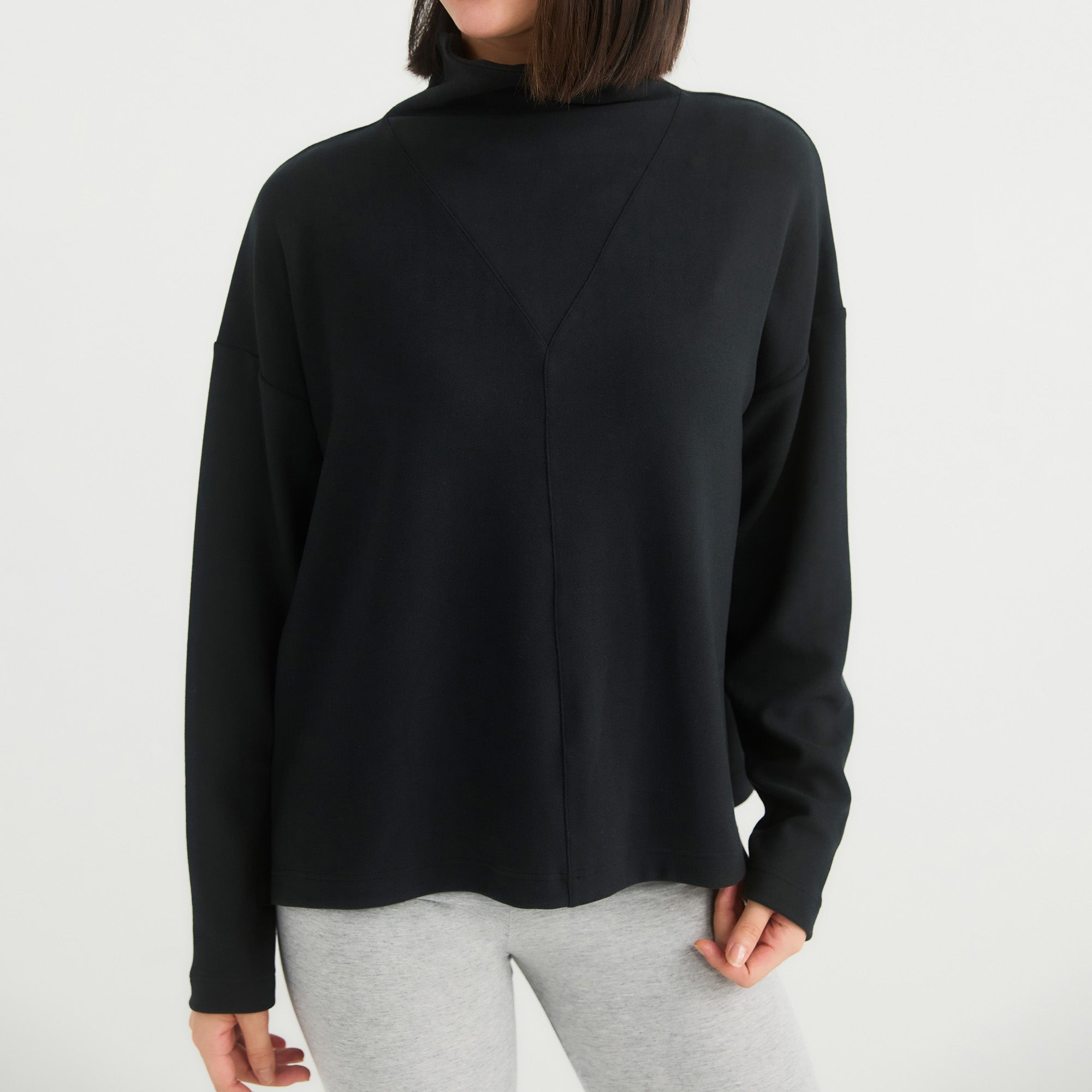 Loft Mock Neck Long Sleeve Top