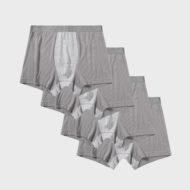 4 件裝運動網布提花腰帶平角褲