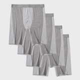 4 件裝運動網布提花腰帶中途平口內褲