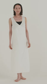 Cool Cotton Draped Back Midi Dress