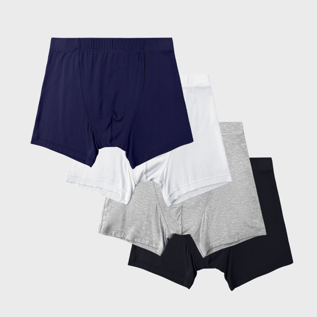 4 Pack Silktouch TENCEL™ Modal Air Boxer Briefs: Soft, breathable, low-rise fit, moisture-wicking.