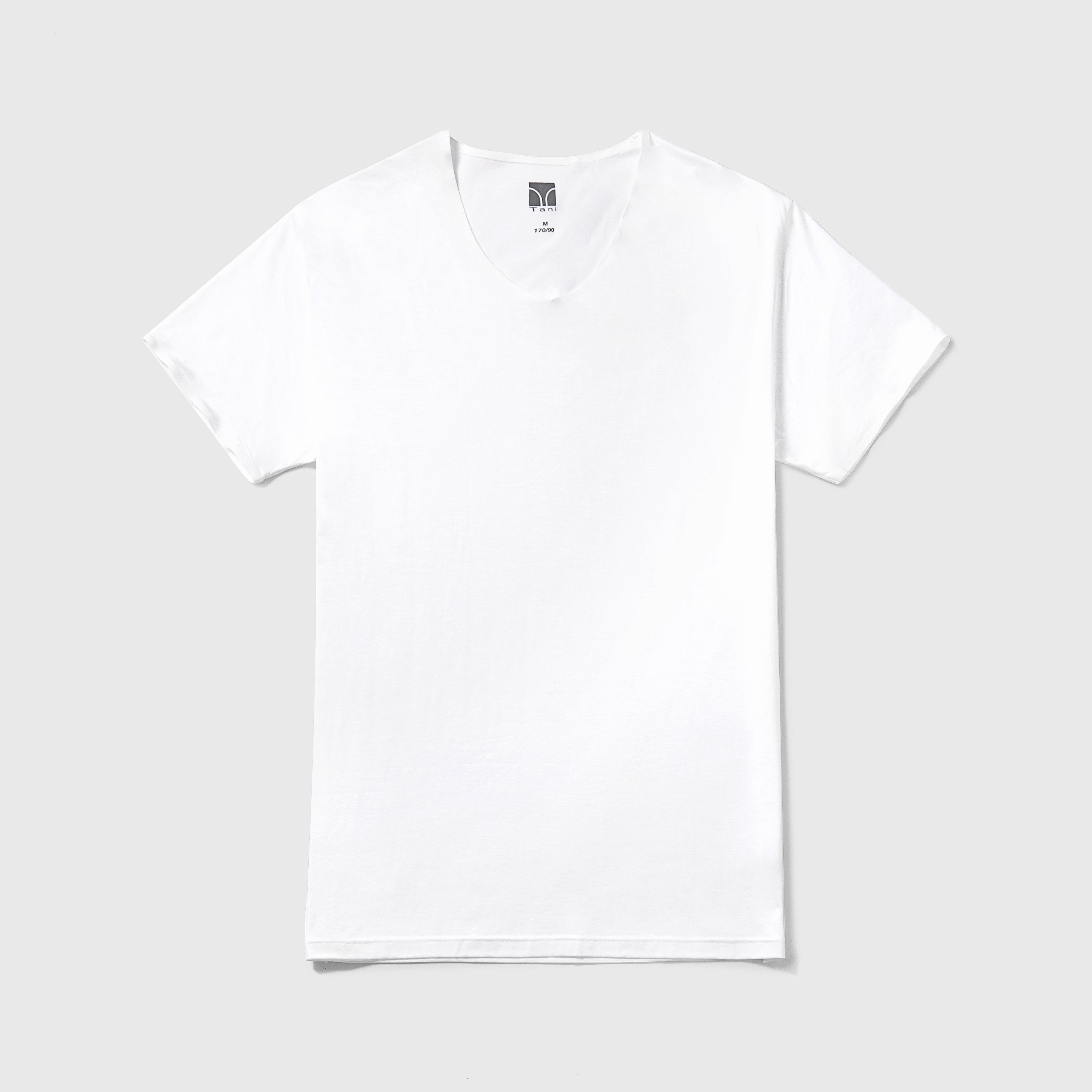Swiss Cotton™ Seamless V Neck Short Sleeve Tee