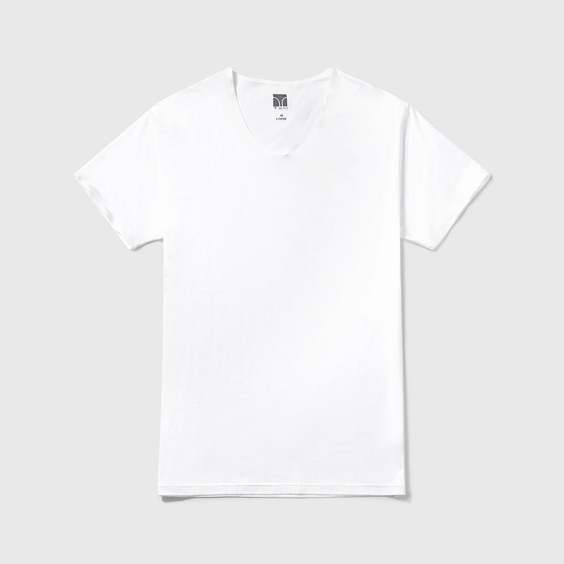 Swiss Cotton Seamless V Neck Short Sleeve Tee