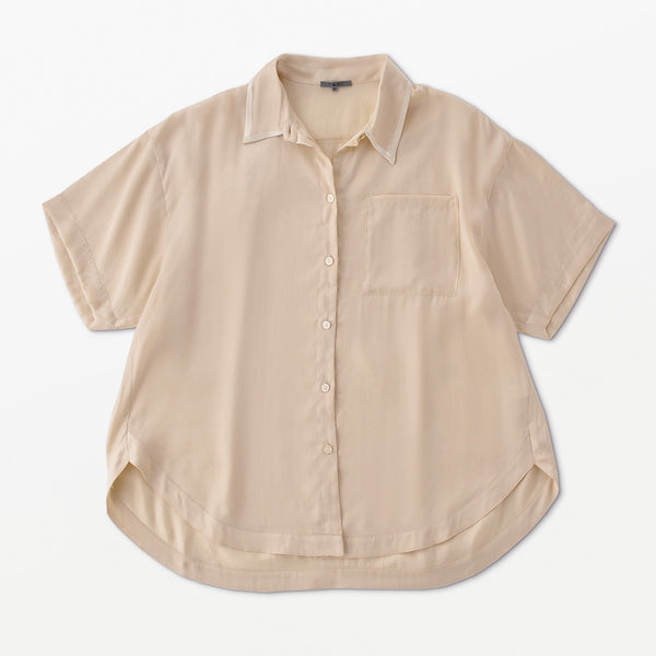 Flow 緞光短袖上衣(日本製)