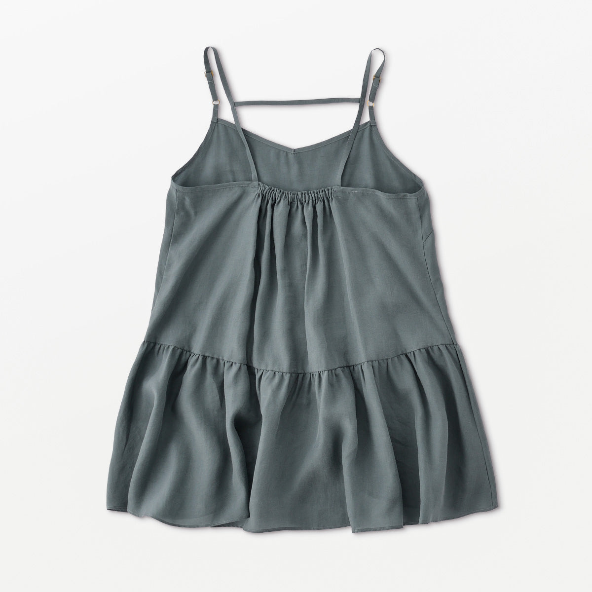 Flow TENCEL™ LUXE Peplum Top with adjustable straps, eco-friendly vegan silk fabric.