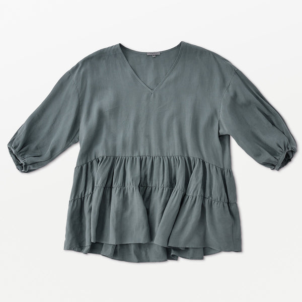 Flow 緞光中袖襯衫(日本製)