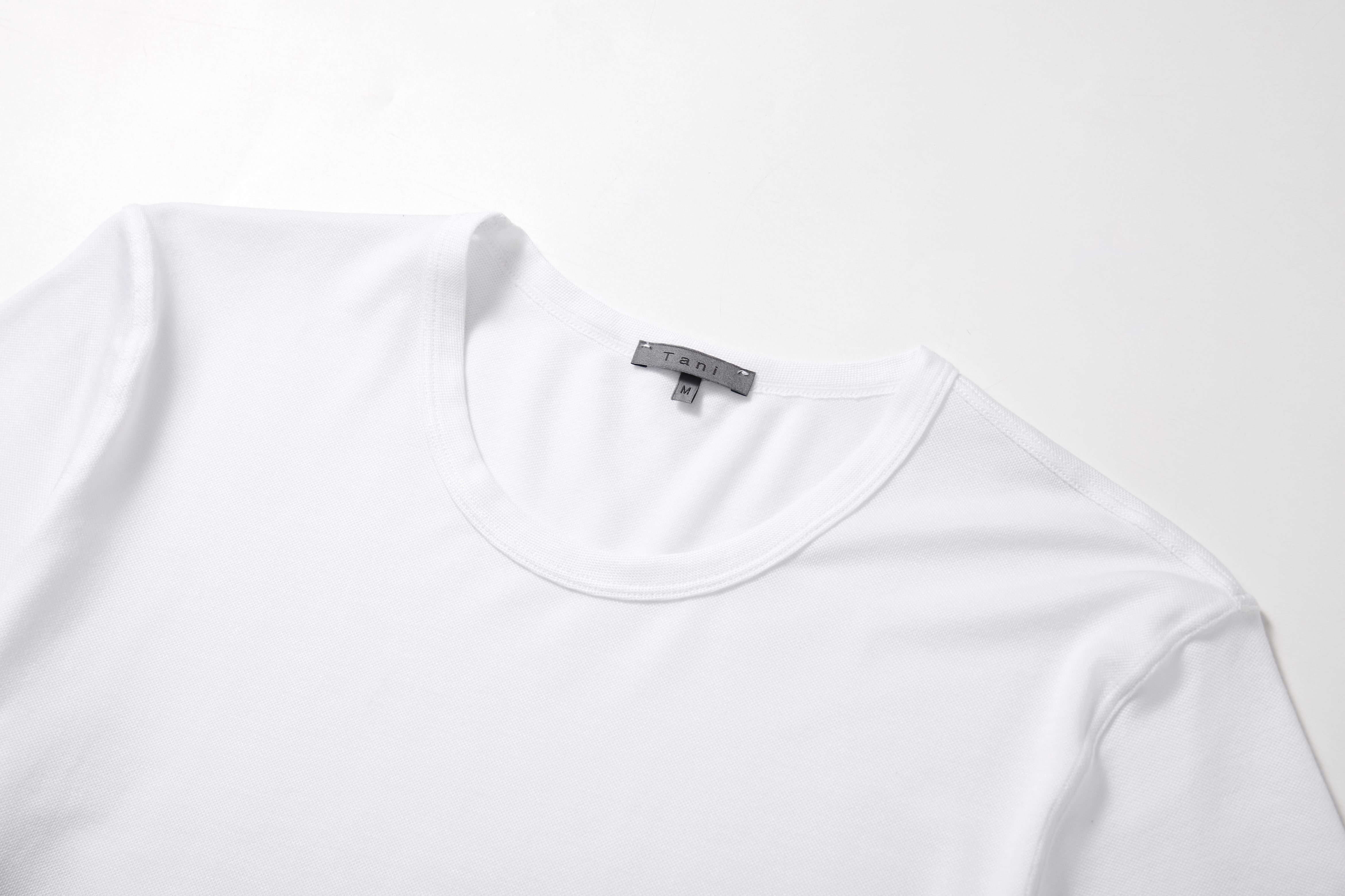 Active TENCEL™ Lyocell pique knit round neck tee for breathable, comfortable wear.