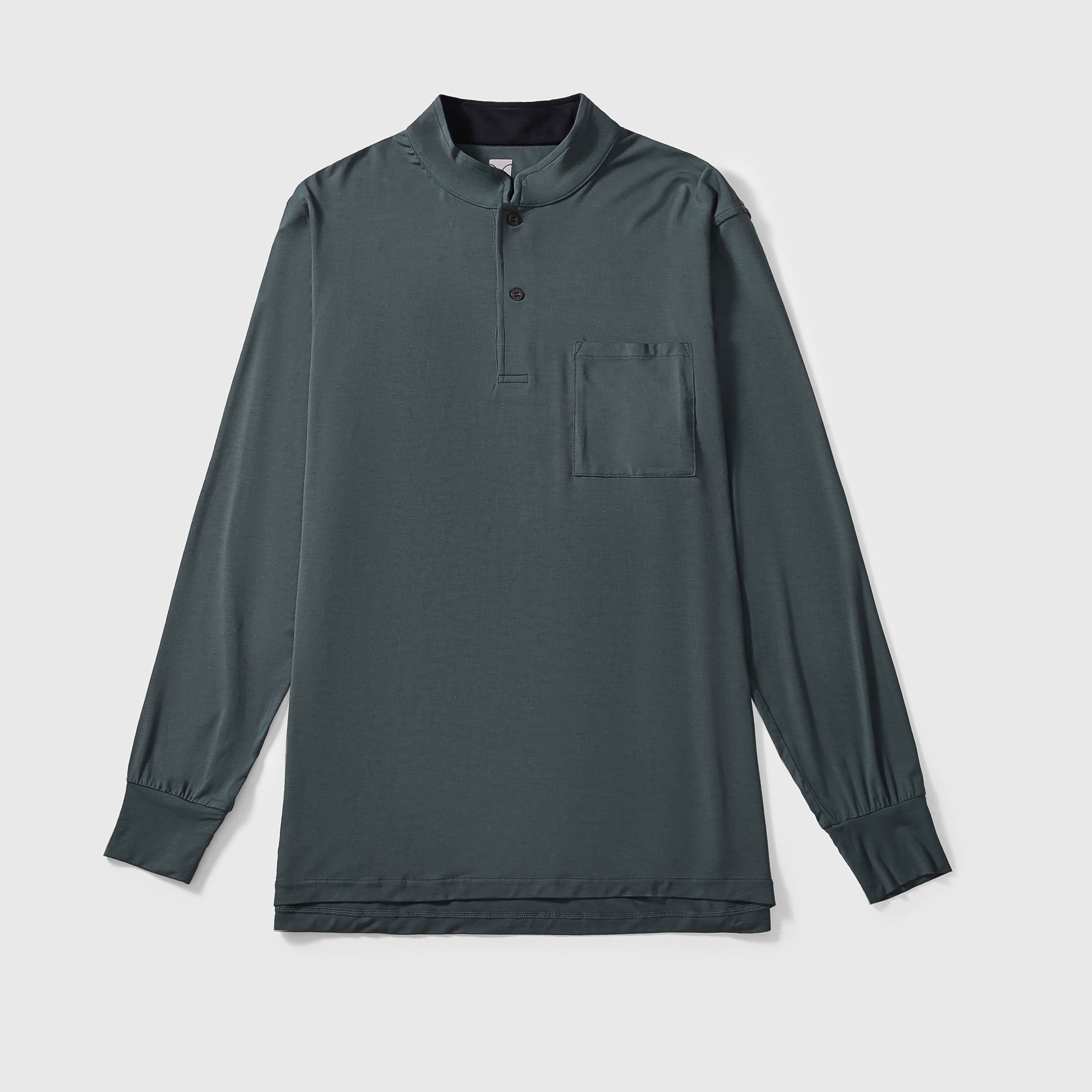 Silktouch TENCEL™ Modal Air Henley Neck Long Sleeve Top