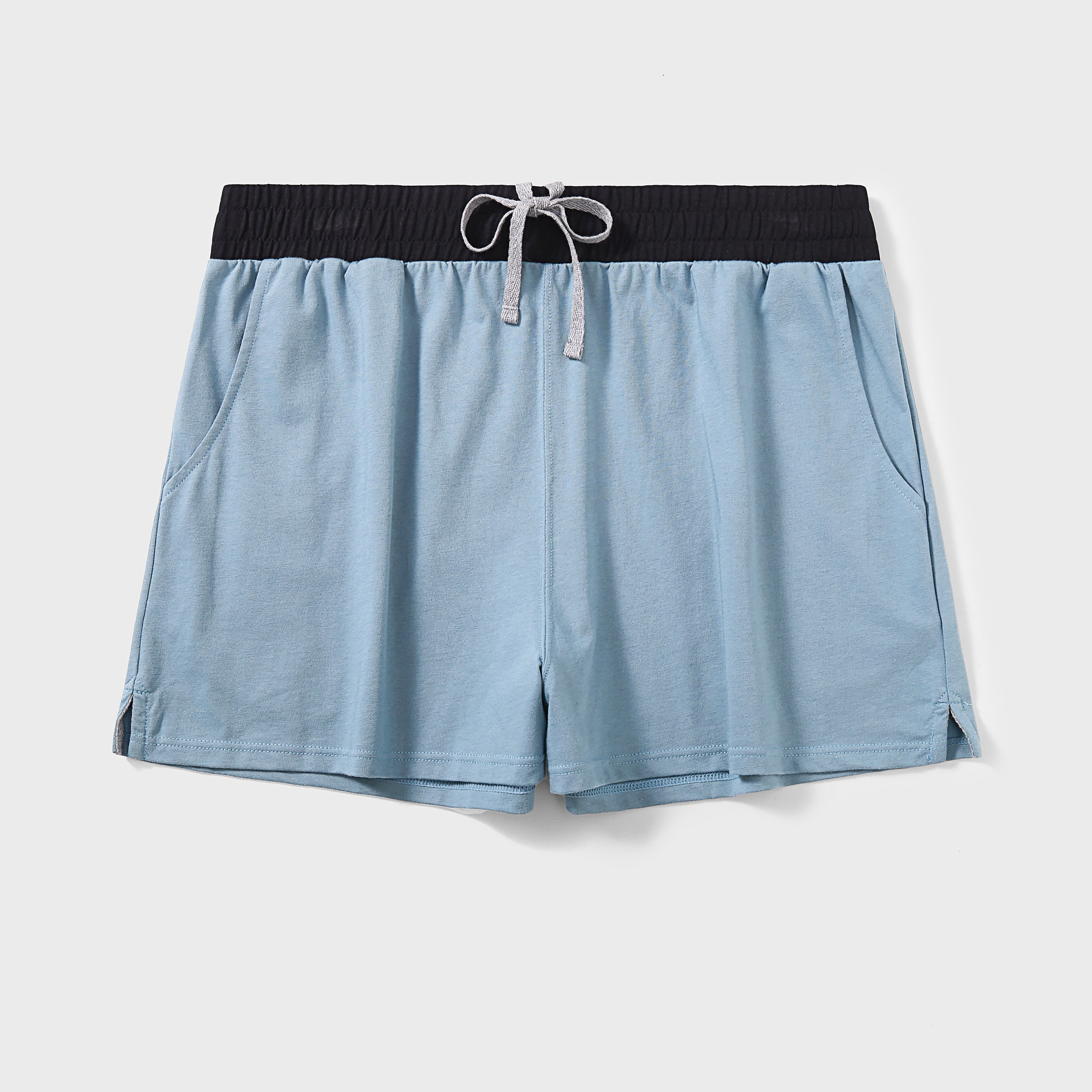 Women's Cool Cotton Shorts with contrast waistband, lightweight, wrinkle-resistant, eco-friendly.