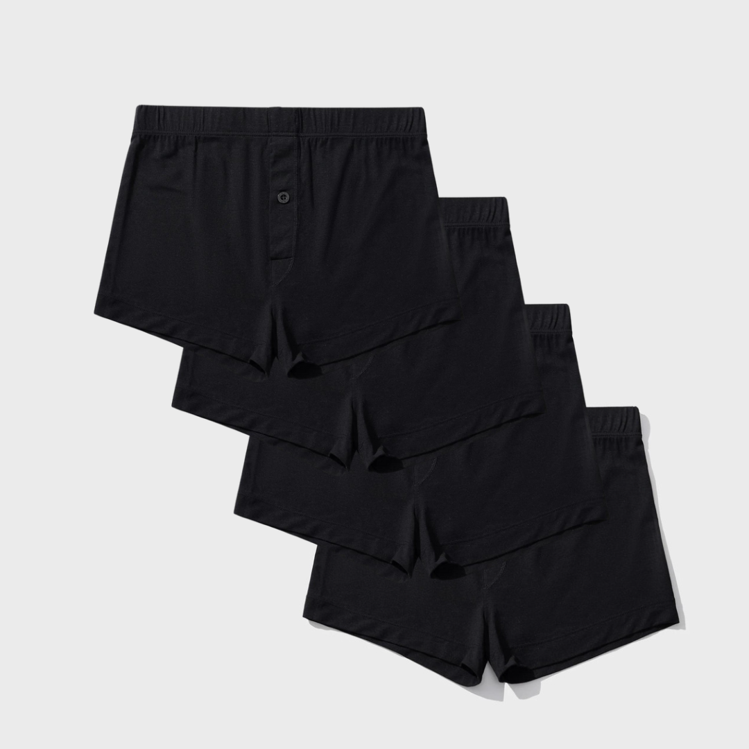 4 Pack Silktouch TENCEL™ Modal Air Boxer: Soft, breathable, low-rise with button fly design.