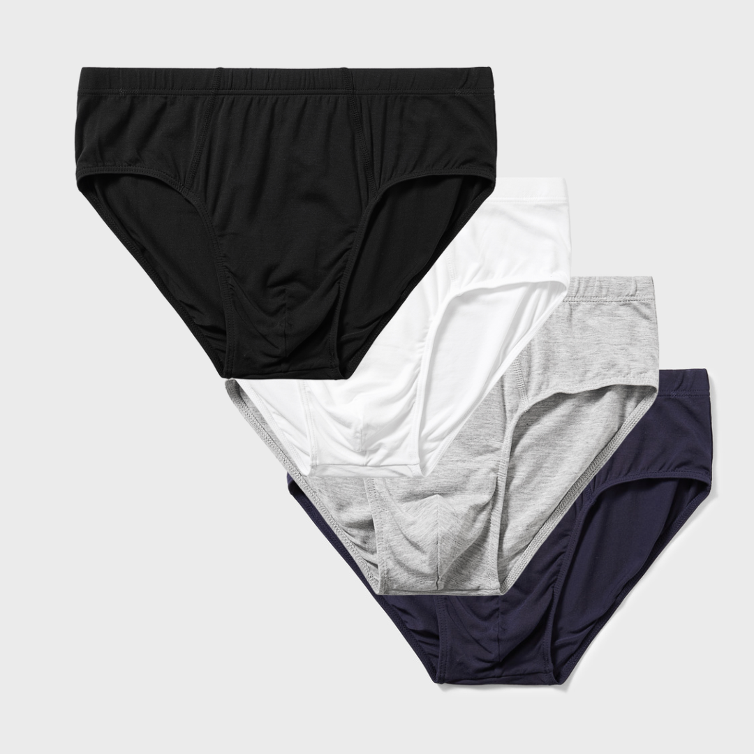 4 Pack Silktouch TENCEL™ Modal Air Briefs with soft waistband and breathable, moisture-wicking fabric.