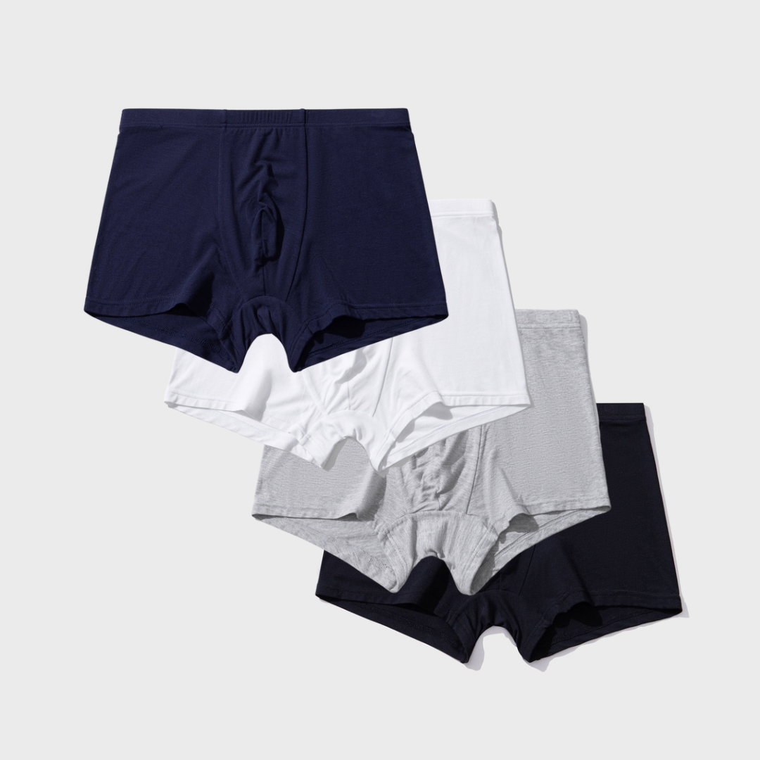 4 Pack Silktouch TENCEL™ Modal Air Boxer Trunks, low-rise fit, breathable, moisture-wicking fabric.