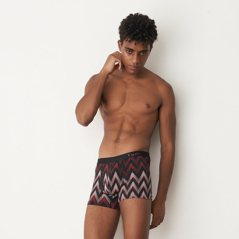 Silktouch Jacquard Waistband Printed Boxer Brief with Keyhole - Tani Comfort - Boxer