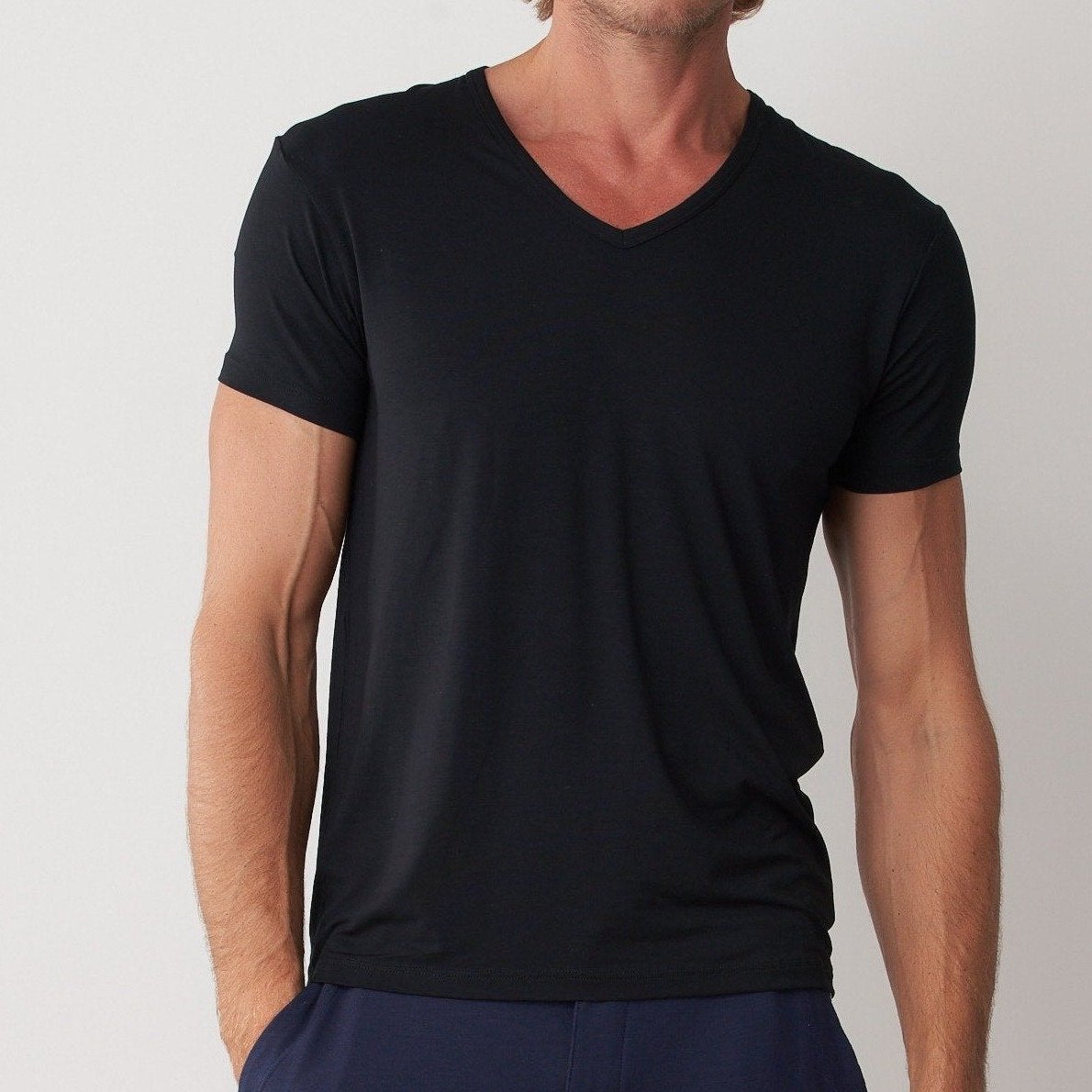 Silktouch Low Cut V Neck Short Sleeve Tee - Tani Comfort - Tee