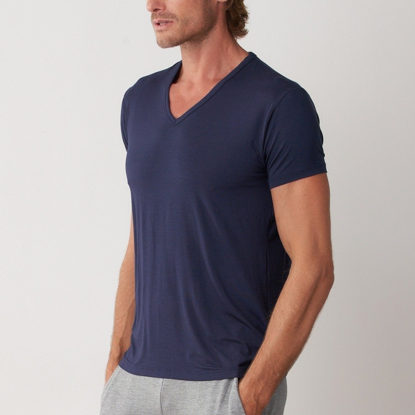 Silktouch Low Cut V Neck Short Sleeve Tee - Tani Comfort - Tee