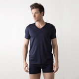 Swiss Cotton bonded V Neck Short Sleeve Tee - Tani Comfort - Tee